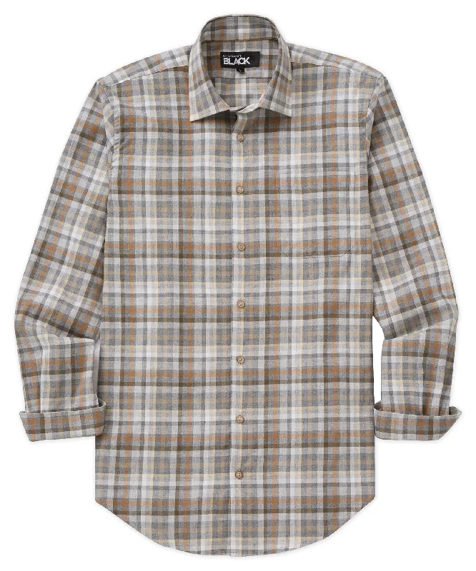 Westport Black Long Sleeve Plaid Sport Shirt