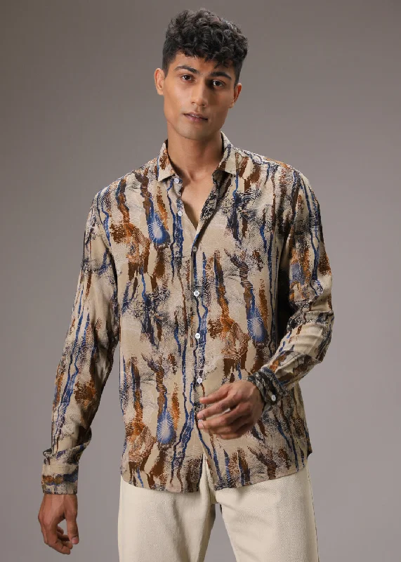 Stroke Fusion Tan Feather Shirt