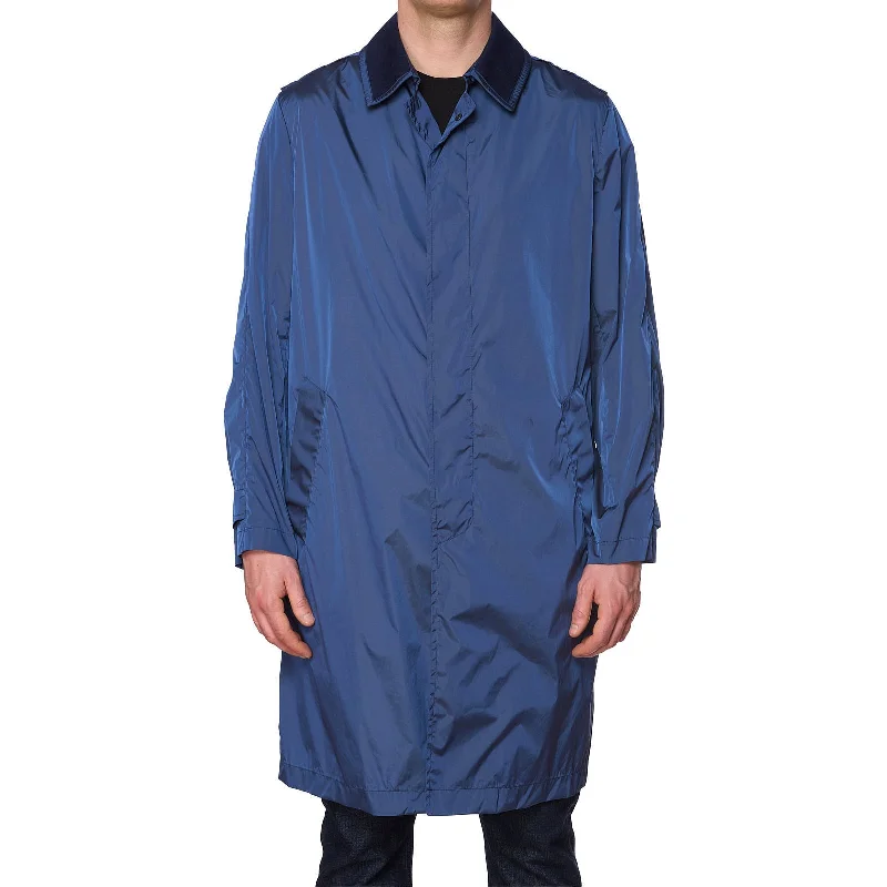 BOGLIOLI Milano "Wear" Navy Blue Unlined Lightweight Rain Coat EU 52 NEW US L